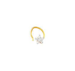 Nosepin with flower diamond set in 18k yellow gold