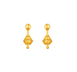 Tanishq Yellow Gold Jhumka Drop Earrings