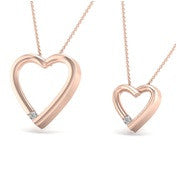 SoulMate Diamonds® Free Form Hearts 14 Karat Pink Gold Pendants With Diamonds