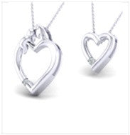 SoulMate Diamonds® Mother and Daughter Sterling Silver Pendants With Diamonds