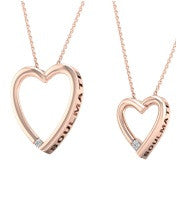 SoulMate Diamonds® Open Heart 14 Karat Pink Gold Pendants With Diamonds