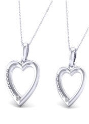 SoulMate Diamonds® Soul Mate Heart Sterling Silver Pendants With Diamonds