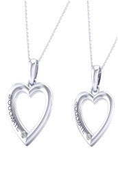 SoulMate Diamonds® Soul Mate Heart 14 Karat White Gold Pendants With Diamonds