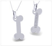 SoulMate Diamonds® Dog Bones Sterling Silver Pendants With Diamonds