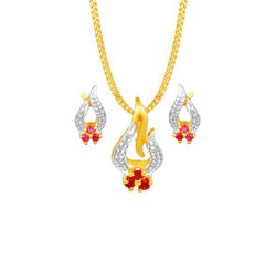 Pendant earring set in 18 karat yellow gold