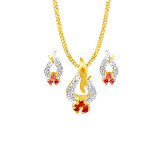 Pendant earring set in 18 karat yellow gold