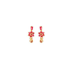 Tanishq Yellow Gold And Ruby Stud Earrings