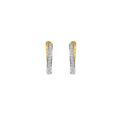 18kt Yellow Gold and Diamond Hoop Earrings