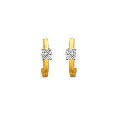 Hoop earrings in 18k yellow gold with diamonds