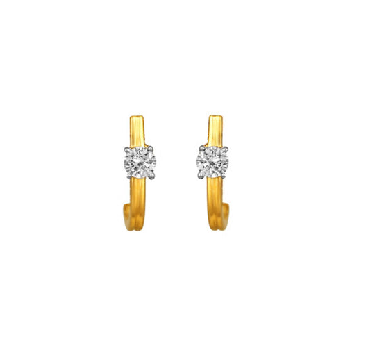 Hoop earrings in 18k yellow gold with diamonds