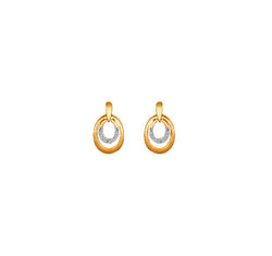 18 karat yellow gold and diamond studded hoop earrings