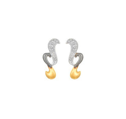 18 Karat Studded Yellow Gold Stud Earring