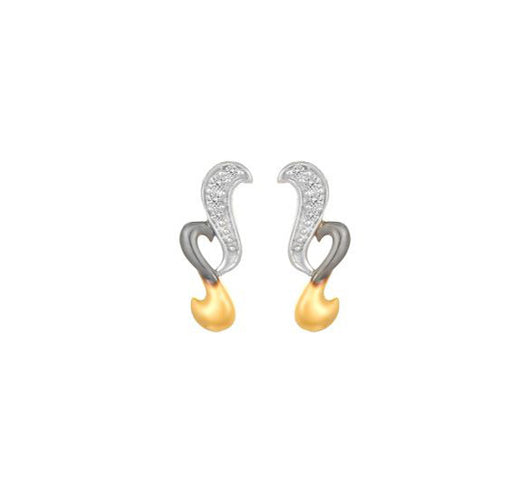 18 Karat Studded Yellow Gold Stud Earring