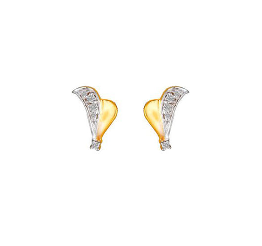 18 Karat Studded Yellow Gold Stud Earring