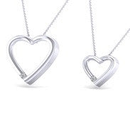 SoulMate Diamonds® Free Form Hearts Sterling Silver Pendants With Diamonds