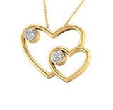 SoulMate Diamonds® Double Hearts 14 Karat Pink Gold Charm Pendant With Diamonds