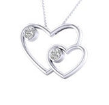 SoulMate Diamonds® Double Hearts 14 Karat Pink Gold Charm Pendant With Diamonds