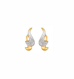 18 Karat Studded Yellow Gold Stud Earring