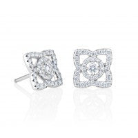 ENCHANTED LOTUS WHITE GOLD STUD EARRINGS
