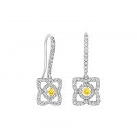 ENCHANTED LOTUS SLEEPER EARRINGS WITH FANCY YELLOW DIAMONDS