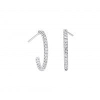 MICROPAVÉ WHITE GOLD HOOP EARRINGS