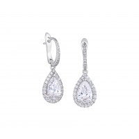 DE BEERS AURA PEAR SLEEPER EARRINGS