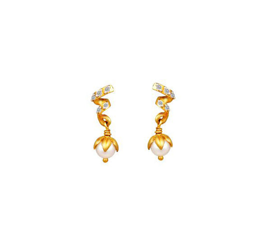 Tanishq Yellow Gold Drop Earrings