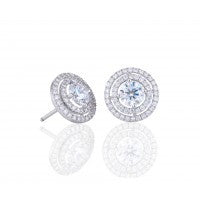 DE BEERS AURA DOUBLE HALO STUD EARRINGS