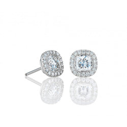 DE BEERS AURA CUSHION STUD EARRINGS