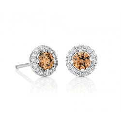 DE BEERS AURA FANCY COLOURED DIAMOND STUD EARRINGS