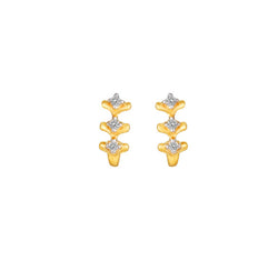 Hoop earrings in 18k yellow gold with diamonds