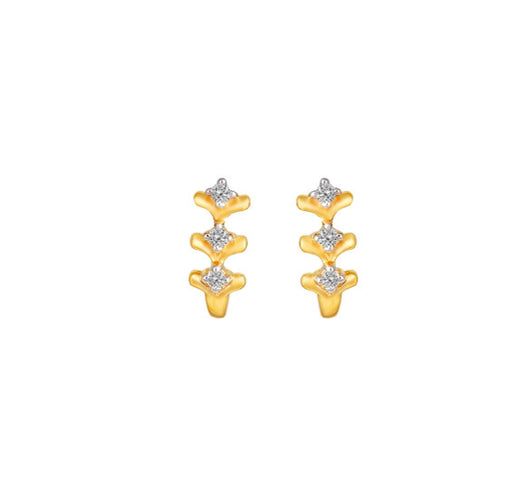 Hoop earrings in 18k yellow gold with diamonds