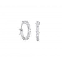MICROPAVÉ WHITE GOLD SMALL HOOP EARRINGS