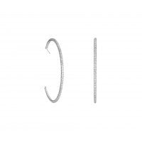 MICROPAVÉ WHITE GOLD LARGE HOOP EARRINGS
