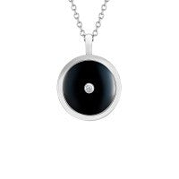 ENCHANTED LOTUS WHITE GOLD & BLACK TOURMALINE PENDANT