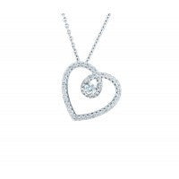 MICROPAVÉ WHITE GOLD HEART PENDANT