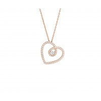 MICROPAVÉ PINK GOLD HEART PENDANT