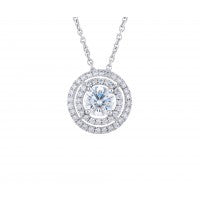DE BEERS AURA DOUBLE HALO DIAMOND PENDANT