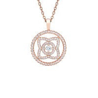 ENCHANTED LOTUS OPENWORK PINK GOLD PENDANT