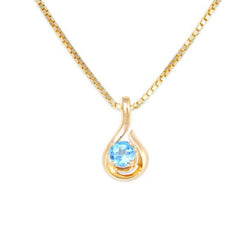 Drop Shaped Topaz Studded Pendant in 18 Karat Yellow Gold