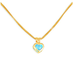Heart Shaped Topaz Studded Pendant in 18 Karat Yellow Gold