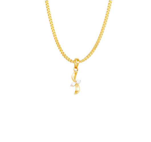 18 Karat Yellow Gold Pendant with 2 Diamonds