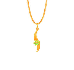 Ruby studded, 18 karat yellow gold pendant.