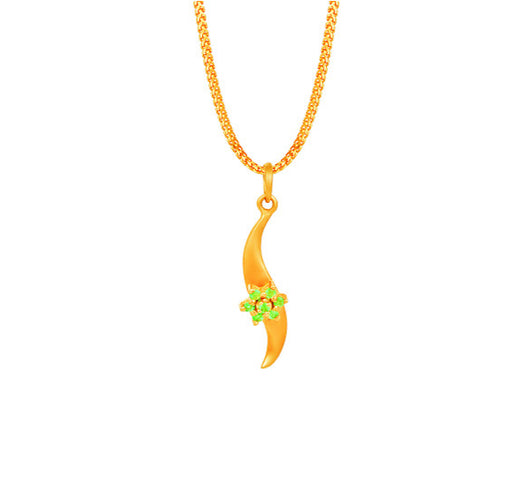 Ruby studded, 18 karat yellow gold pendant.