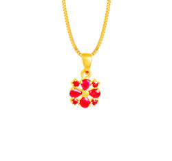 Studded 18 karat yellow gold pendant.