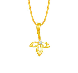 18 karat yellow gold diamond pendant.