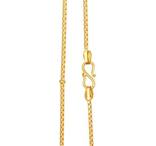 Tanishq Yellow Gold Box 16 Inches Chain With Bead Elements