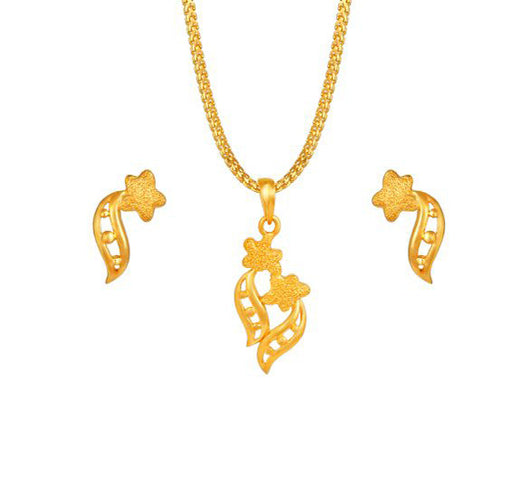 Tanishq Yellow Gold Pendant Set