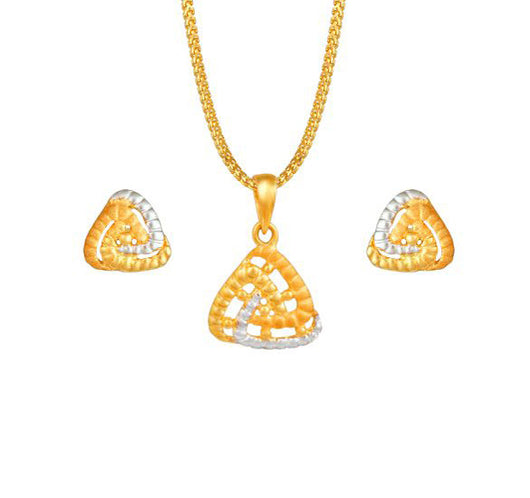 Tanishq Yellow Gold Pendant Set